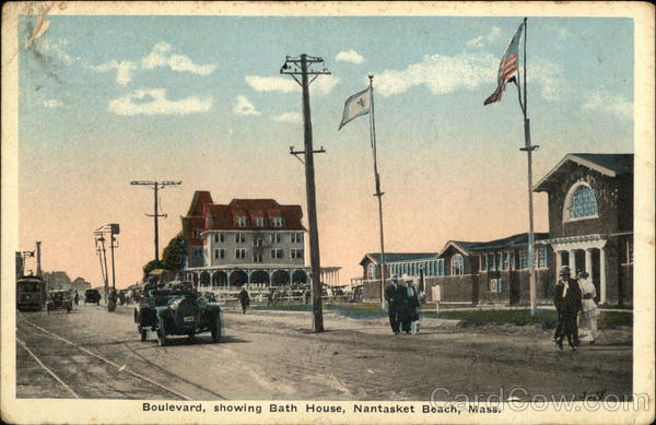 Boulevard Showing Bath House Nantasket Beach Massachusetts