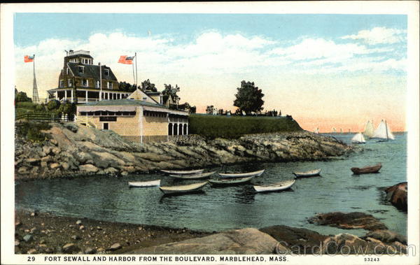 Fort Sewall and Harbor from the Boulevard Marblehead Massachusetts