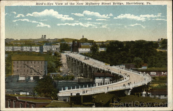 Bird's Eye View of the New Mulberry Street Bridge Harrisburg Pennsylvania