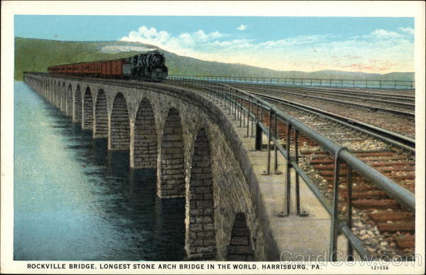 Rockville Bridge, Largest Stone Arch Bridge in the World Harrisburg Pennsylvania