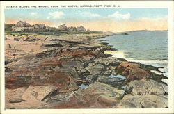 Estates along the Shore from the Rocks, Narragansett Pier Postcard