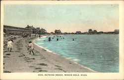 Bathing Beach Woods Hole, MA Postcard Postcard Postcard