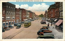 Main Street Looking South Concord, NH Postcard Postcard 