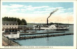 Str. Mt. Washington Arriving at the Weirs Lake Winnipesaukee, NH Postcard Postcard Postcard