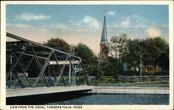 View from the Canal Turners Falls, MA Postcard Postcard Postcard