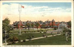 Hospital and Band Stand, Soldiers Home Marion, IN Postcard Postcard Postcard