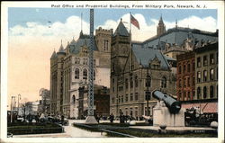 Post Office and Prudential Buildings from Military Park Newark, NJ Postcard Postcard Postcard