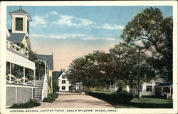 Central Avenue, Juniper Point, Salem Willows Massachusetts Postcard Postcard Postcard