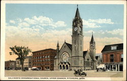 Calvinistic Congregational Church, Upper Common Fitchburg, MA Postcard Postcard Postcard