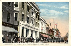 Essex Street and Salem Five Cents Savings Bank Massachusetts Postcard Postcard Postcard