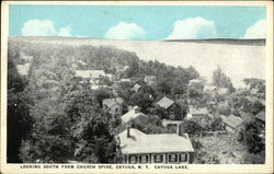 Looking South from Church Spire, Cayuga Lake Postcard