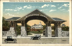 Entrance to Riverton Park Showing the Casino Portland, ME Postcard Postcard Postcard