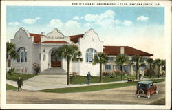 Public Library and Peninsula Club Daytona Beach, FL Postcard Postcard Postcard