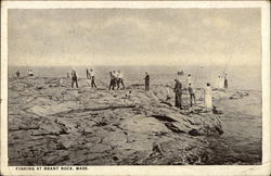 Fishing at Brant Rock Massachusetts Postcard Postcard Postcard