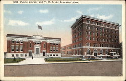 Public Library and Y. M. C. A. Brockton, MA Postcard Postcard Postcard