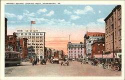 Market Square Looking West Harrisburg, PA Postcard Postcard Postcard