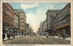 Market Street Looking West Postcard