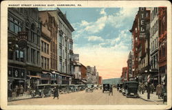 Market Street Looking East Postcard