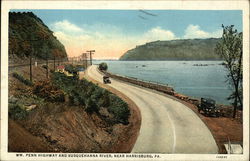 Wm. Penn Highway and Susquehanna River Postcard