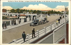 Mulberry Street Bridge, Largest Concrete Bridge in the World Harrisburg, PA Postcard Postcard Postcard