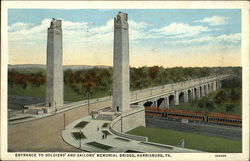 Entrance to Soldiers' and Sailors' Memorial Bridge Postcard