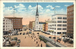 Market Square Looking South Harrisburg, PA Postcard Postcard Postcard
