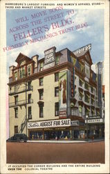 Feller's - Harrisburg's Largest Furriers and Women's Apparel Store Pennsylvania Postcard Postcard Postcard