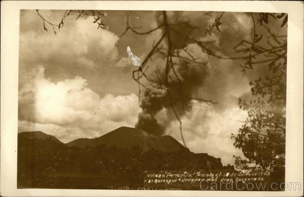 Paricutin Volcano Erupting, July 8, 1943 Michoacán Mexico