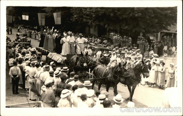 Parade, Horse-pulled Float Ladoga Indiana