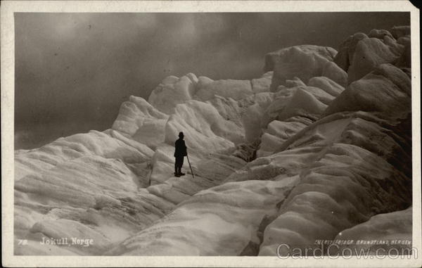 Man on Glacier Jokull Norway