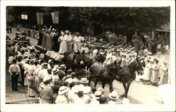 Parade, Horse-pulled Float Ladoga, IN Postcard Postcard Postcard