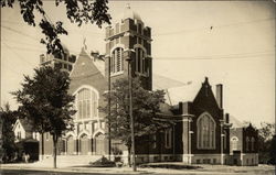 Large Brick Church Buildings Postcard Postcard Postcard