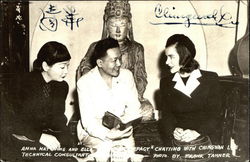 Anna Hay Wong and Ella Chatting with Chingwah Lee Postcard