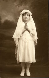 Portrait of Praying Girl Girls Postcard Postcard Postcard