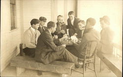 Men Playing Cards Postcard
