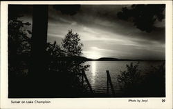 Sunset on Lake Champlain Postcard