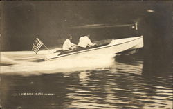 Racing Boat on Lake Boon Postcard