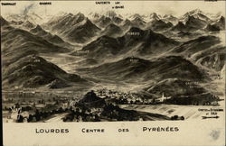 Lourdes Centre des Pyrenees Postcard