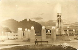 Monument Fountain in Moon Light Postcard