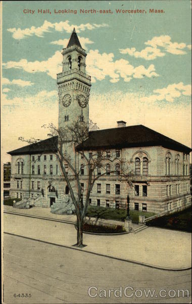 City Hall, Looking North-East Worcester Massachusetts