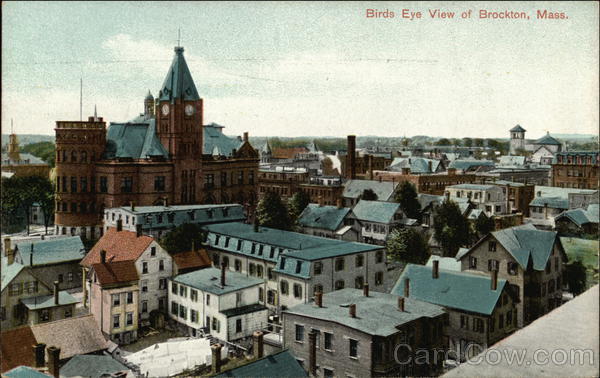 Birds Eye View of Town Brockton Massachusetts