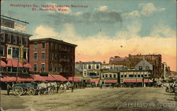 Washington Square Looking Towards Merrimac Street Haverhill Massachusetts