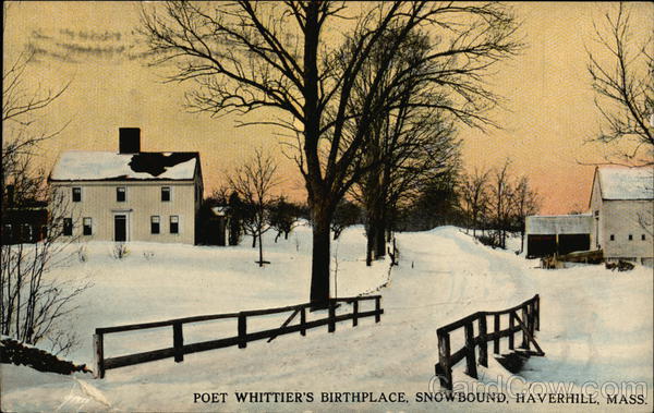 Poet Whittier's Birthplace, Snowbound Haverhill Massachusetts