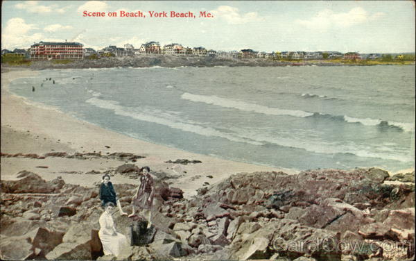 Scene on Beach York Beach Maine