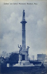 Soldiers' and Sailors' Monument Wareham, MA Postcard Postcard Postcard