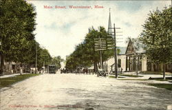 Main Street Westminster, MA Postcard Postcard Postcard