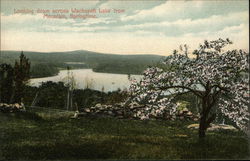 Looking Down Across Wachusett Lake From Mountain, Springtime Princeton, MA Postcard Postcard Postcard