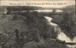 Rhode Island College of Agriculture and Mechanic Arts - Thirty-Acre Pond Postcard
