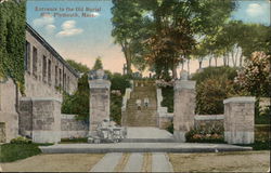 Entrance to the Old Burial Hill Plymouth, MA Postcard Postcard Postcard