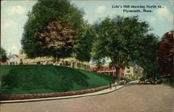 Cole's Hill Showing North Street Plymouth, MA Postcard Postcard Postcard